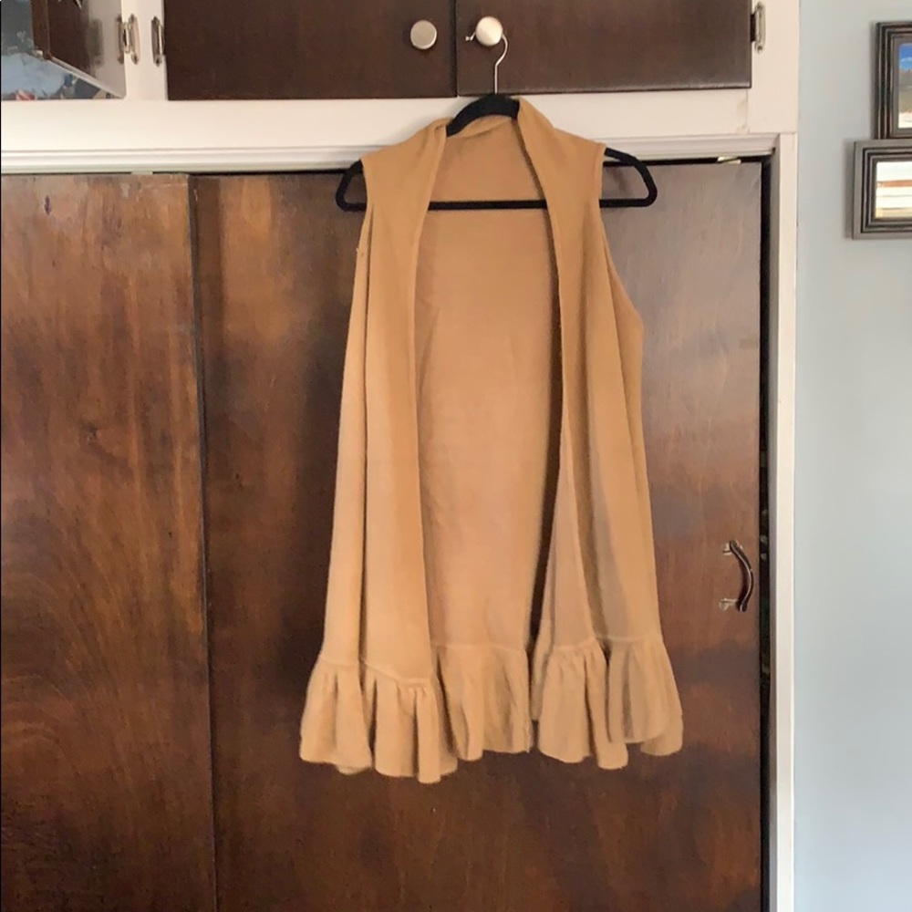 Camel color sweater vest